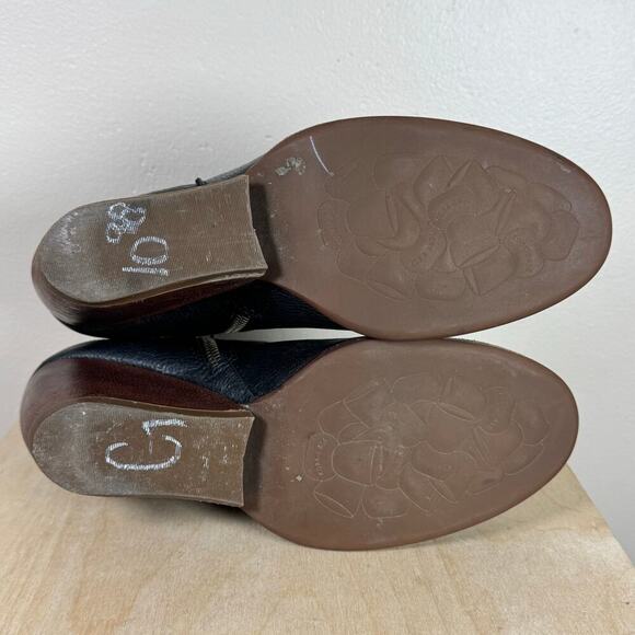 Kork Ease Women’s Black Leather Chandra Wedge Ankle Booties Stacked Heel 9.5M - Picture 11 of 11